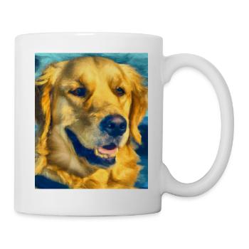 Golden Retriever Portrait Vincent Van Gogh Style - Tasse - Weiß - Rechts