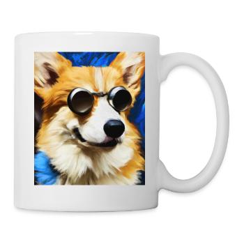Corgi Portrait Vincent Van Gogh Style Hund - Tasse - Weiß - Rechts