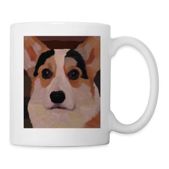 Corgi Portrait Cubism Dog - Mug - white - Right