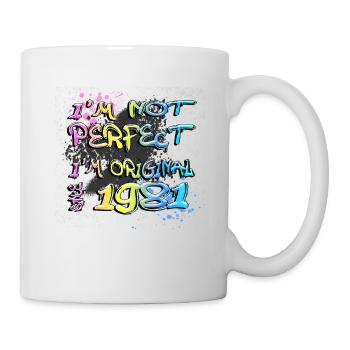 Je ne suis pas parfait, je suis original depuis 1981 Graffiti - Mug blanc - blanc - Droite