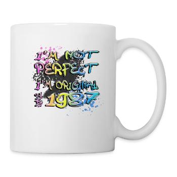 Je ne suis pas parfait, je suis original depuis 1987 Graffiti - Mug blanc - blanc - Droite