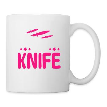 Messerwurfscheibe Geschenk Messerwerfer - Tasse - Weiß - Rechts