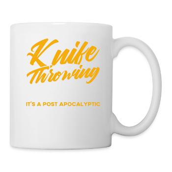 Messerwurfscheibe Geschenk Messerwerfer - Tasse - Weiß - Rechts