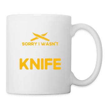 Messerwurfscheibe Geschenk Messerwerfer - Tasse - Weiß - Rechts