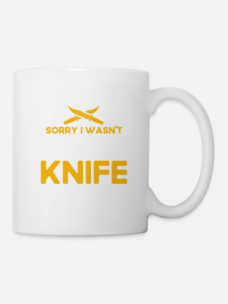 Messerwurfscheibe Geschenk Messerwerfer - Tasse - Weiß