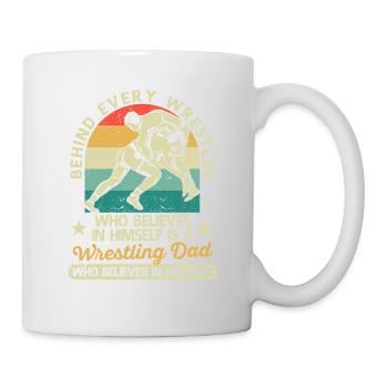 Derrière chaque lutteur qui croit en lui-même - Mug blanc - blanc - Droite