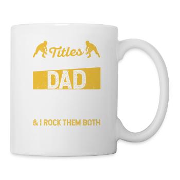 Ich habe zwei Titel: Wrestling Dad und Football - Tasse - Weiß - Rechts