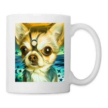 Chihuahua Portrait Vincent Van Gogh Style Dog - Mug - white - Right
