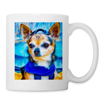 Chihuahua Portrait Vincent Van Gogh Style Hund - Tasse - Weiß - Rechts