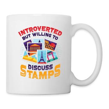Introverti, mais prêt à recevoir des timbres - Mug blanc - blanc - Droite