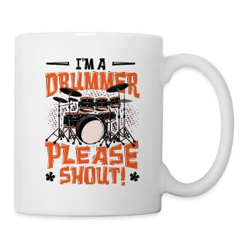 Je suis un batteur s’il vous plaît crier - Mug blanc - blanc - Droite