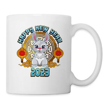 Joyeux Nouvel An chinois 2023 Année du Lapin Lun - Mug blanc - blanc - Droite