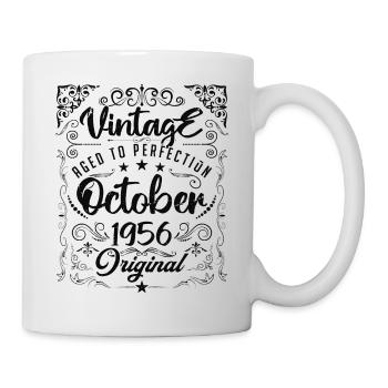 Vintage born in october 1956 - anniversary gift. - Mug blanc - blanc - Droite