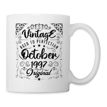 Vintage GEBOREN IM OKTOBER 1997.Jubiläumsgeschenk. - Tasse - Weiß - Rechts