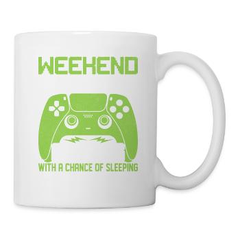 Prévisions de week-end jeu avec une chance de dormir - Mug blanc - blanc - Droite