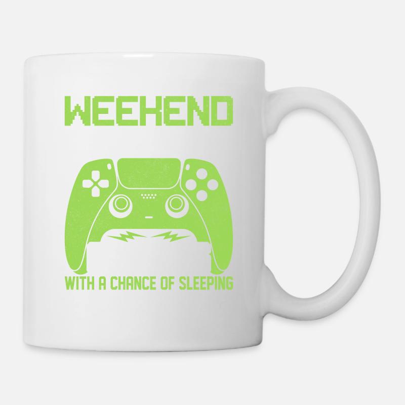 Weekend forecast gaming with a chance of sleeping - Mug - white