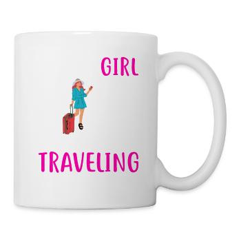 1 Just a girl who loves traveling - Tasse - Weiß - Rechts