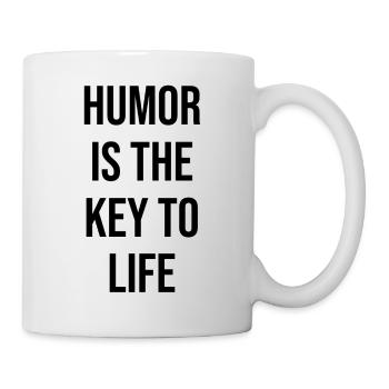 Citations de vie - L’humour est la clé de la vie - Mug blanc - blanc - Droite