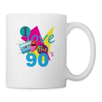 90s Retro Kassette 90er Outfit I Love the 90s - Tasse - Weiß - Rechts