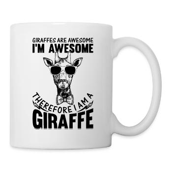 Les girafes sont géniales, je suis géniale, donc je suis un - Mug blanc - blanc - Droite