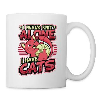 Je ne tricote jamais seule, j’ai des chats. - Mug blanc - blanc - Droite