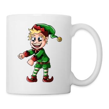 Elf mit Weihnachtsmütze Floss Weihnachten - Tasse - Weiß - Rechts