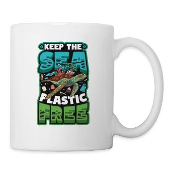 Haltet Das Meer Plastikfrei Rettet Den Ozean - Tasse - Weiß - Rechts