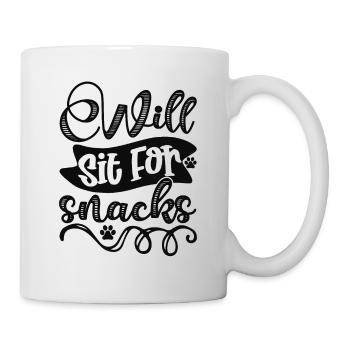 S’assoit pour des friandises - Mug blanc - blanc - Droite
