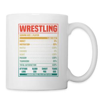 Lutte Nutrition Facts Drôle Lutteur Fan - Mug blanc - blanc - Droite