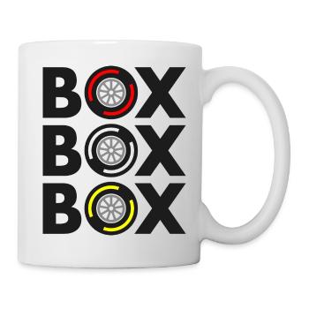 "Box Box Box" Grand Prix Reifenmischung Design - Tasse - Weiß - Rechts