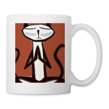Cat Portrait Meditating Cat Cubism - Mug - white - Right