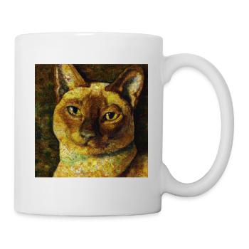 Siam Cats Portrait Gustav Klimt Style Chat - Mug blanc - blanc - Droite