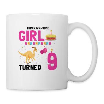 Parasaurolophus Buben Design Geburtstagsparty - Tasse - Weiß - Rechts
