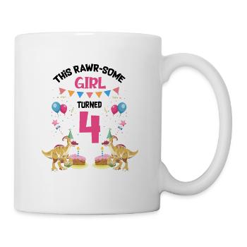 Parasaurolophus Kids for Dinosaur Birthday - Mug - white - Right