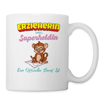 Erzieherin Weil Superheldin Kein Beruf Ist Kita - Tasse - Weiß - Rechts