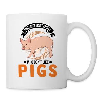 Cadeau cochon Fermier Cochons - Mug blanc - blanc - Droite