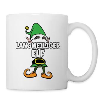 Langweiliger Elf Partnerlook Weihnachten - Tasse - Weiß - Rechts