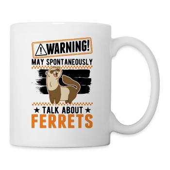 Avertissement Ferret Ferret Cadeau - Mug blanc - blanc - Droite
