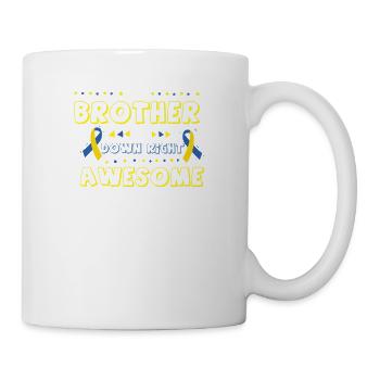 Syndrome de Down Brother I Ruban Jaune Bleu T21 - Mug blanc - blanc - Droite