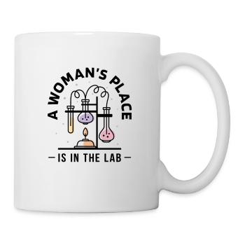 Science - a woman's place is in the lab - Mug - white - Right