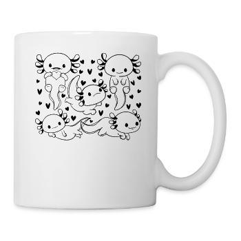 Kawaii Axolotl Lover - Many Axolotls Cute Axolotls - Mug - white - Right