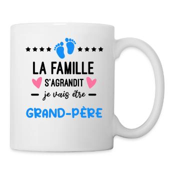 Annonce grossesse famille s'agrandit - Mug blanc - blanc - Droite