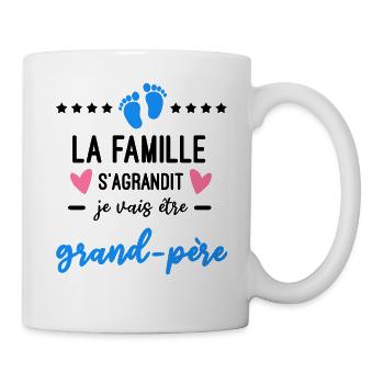 famille s'agrandit grand-père naissance - Mug blanc - blanc - Droite