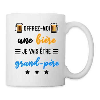 offrez moi bière grand-père naissance - Mug blanc - blanc - Droite