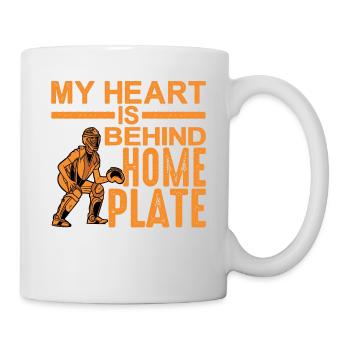 Mon cœur est derrière la maison Plaque 2 - Mug blanc - blanc - Droite