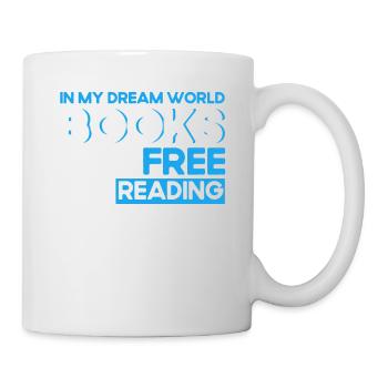 Book reading bookwork gift reading books - Mug - white - Right