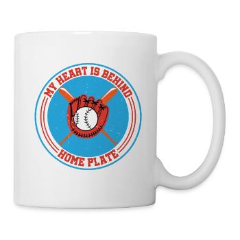 Mon cœur est derrière la plaque de la maison - Mug blanc - blanc - Droite