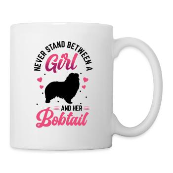 Fille avec Bobtail Old English Sheepdog - Mug blanc - blanc - Droite