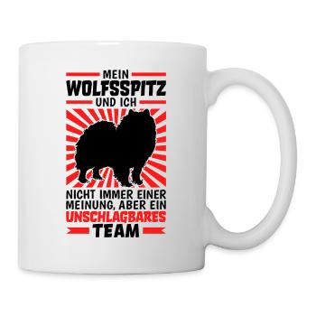 Wolfsspitz unschlagbar deutscher Spitz Keeshond - Tasse - Weiß - Rechts