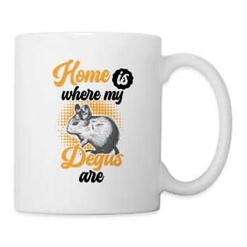 Degu ist mein Zuhause Nagetier Stauchratte - Tasse - Weiß - Rechts